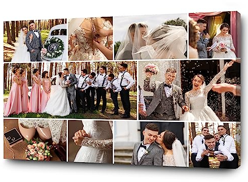 GP TONER Ihr FOTO auf Leinwand Personalisierte Multi Foto Ihr eigenes Bild auf Leinwand mit Holzrahmen Kunstdruck Bild Collage Foto 70x50
