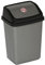 URBNLIVING 5L/20L/30L/50L Plastic Waste Management Recycling Bin Trash Can Dustbin with Swing Lid for Office, Kitchen and Bathroom (5L Black/Grey)