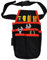 Tissting Werkzeuggürtel mit 1,2m Gürtel, 13 x 25 cm 6 Taschen 600D Oxford Stoff Arbeits Gürteltasche Klein Werkzeugtasche Belt Tool Bag für Schreiner, Elektriker, Techniker, Rot Rand