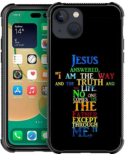 TAMEFOX Compatible with iPhone 13 Mini Case,Christ Bible Cross Jesus Graphic Cases for Four Corners with Bumper Shockproof Anti-Slip Anti Drop Protective Case for iPhone 13 Mini 5.4 in
