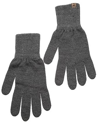 KNITAS Gestrickte Fingerhandschuhe aus Merino Wolle für Damen Herren Jugend I Warme Winterhandschuhe I Bequeme Weiche Unisex Handschuhe in der Farbe Grau - Größe 10