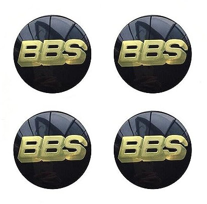 STREHN Auto Radnabenkappen für BBS 56MM Radnabenabdeckung Reifen Felgendeckel Aufkleber Nabenkappen Abzeichen Sticker Zubehör,A-Blackstyle