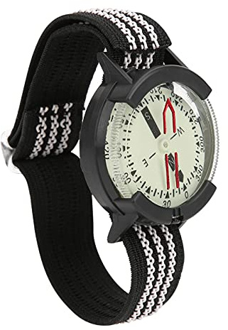 Kompassuhr mit Leuchtendem Zifferblatt, Wasserdicht, Verstellbares Armband, Zum Tauchen, Camping und Wandern