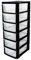 SIDSONS Mini Plastic Storage Drawers 6 Drawer Unit Small Drawer Tower Home Kitchen Craft Modular storage unit Office Desktop Storage Stationary Drawers (Mini 6 Drawers Black/Clear)