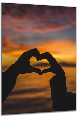DARO Design - Wand-Bild auf 6mm HDF 40x30 cm Liebe Hände Herz - Wand-Deko Bilder Geschenk