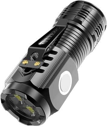 Battnot Mini-Taschenlampe mit dreiäugigem Monster, Mini LED Taschenlampe LED Aufladbar Taschenlampen, Handheld klein Taschenlampe, Wasserdicht Taktische Handlampe für Camping Notfall (D#schwarz)