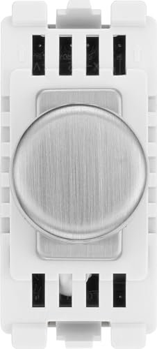 BG RBSDTR Nexus Grid Brushed Steel 2 Way 200W Trailing Edge Dimmer Module