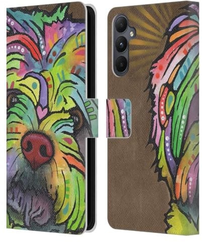 Head Case Designs Offizielle Dean Russo Amy Hunde 3 Leder-Wallet-Hülle Kompatibel mit Samsung Galaxy A05s