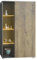 Vladon Vitrine Davos, Made in Germany, Standvitrine mit 3 Glasböden und 8 Fächer inkl. LED, Anthrazit matt/Eiche Ribbeck (71,5 x 134 x 35 cm)
