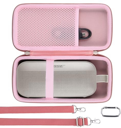 Khanka Hard Travel Case for Bose New SoundLink Flex (2nd Gen)/ Bose SoundLink Flex Bluetooth Portable Speaker,Case Only (Pink)