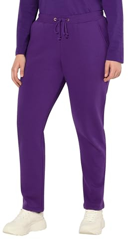 Ulla Popken Damen große Größen Übergrößen Plus Size Sweathose, kuschelweiche Innenseite, Elastikbund
