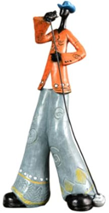 QUR Jazz-Band-Spieler-Figuren, Vintage-Musiker-Figur, Kunstharz-Statuen, Desktop-Ornament, Retro-Skulptur, Heim-/Innendekoration A