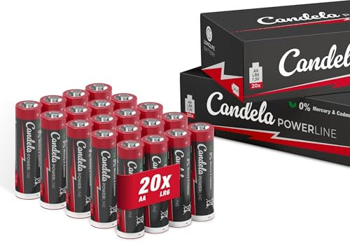 Candela Powerline Batterien AA 200er Pack, 1,5V Leistungsstark und langlebig, AA (LR6) Batterie für Haushalt und Büro