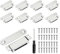 KASURE 8 Pack Magnetic Door Catch, 15KG Stainless Steel Magnetic Catches, 4.5CM X 1.6CM Door Catch for Cupboard, Wardrobes, Cabinets, Comes with 32 Screws and 1 Phillips Screwdriver
