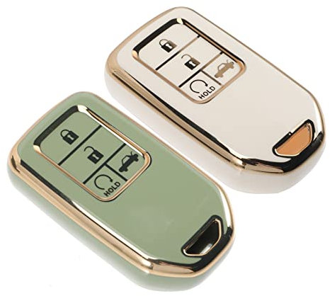 ULTECHNOVO 4stücke Autoschlüssel Hülle Wasserdichter Schlüsselhalter Aus Tpu Mit Goldenen Rändern Passgenau Langlebig Für Schutzhülle Für Autoschlüssel Rfid-sicher Stilvoll Und