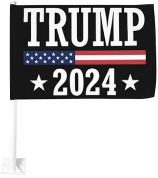 12 x 18 Zoll Autoflaggen-Banner „Trump 2024 Geschenke“ Autoflagge, doppelseitige Flagge fürs Auto, wasserdichte Fensterclip-Flagge, lichtechte Autofensterflaggen (ohne Fahnenmast)