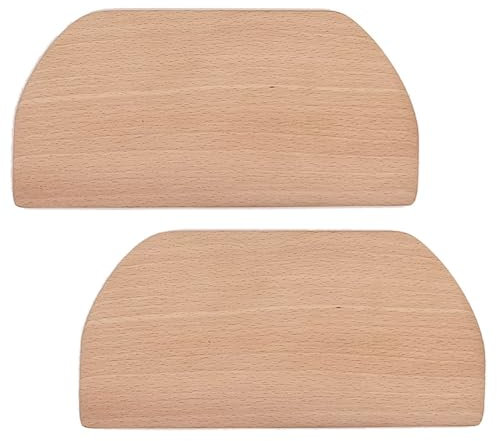 2Pcs Wooden Dough Scraper Multipurpose Kitchen Gadgets Dough Cutters Bench Scraper Flour Mixing Shovel Pancake Scraper for Cake, Pastry, Pizza, Pancake, Bread Baking Supplies
