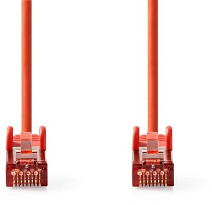 NEDIS CAT6-Netzwerkkabel - RJ45 Stecker - RJ45 Stecker - S/FTP - 10.0 m - Rund - LSZH - Red - Label