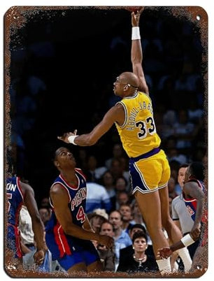 HGEIK Kareem Abdul-Jabbar Basketballspieler-Center-Poster, Retro-Poster, Metall-Blechschild, schickes Retro-Kunst, Retro, Eisenmalerei, Bar, Leute, Höhle, Café, Familie, Garage, Poster,