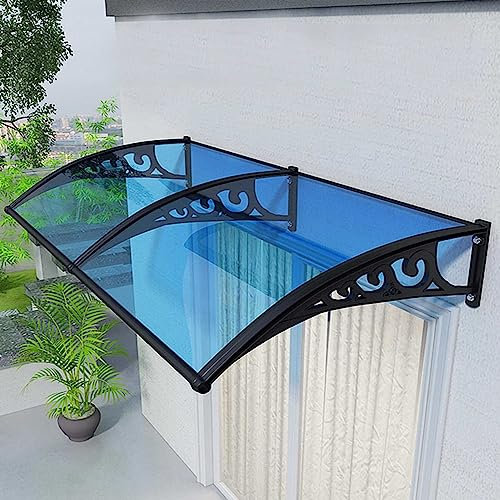 Sonnenschutz für die vordere und hintere Tür, Regenschutz mit UV-Schutz, Terrassendachabdeckung für Außenfenster, Veranda, Schatten, transparentes Regendach (60 x 340 cm x 60 cm)