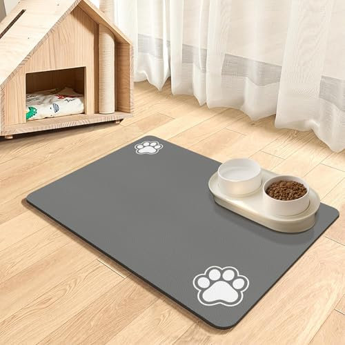 Dolic Pet Feeding Mat, Tapis de Nourriture pour Animaux – Tapis Absorbant pour Gamelle de Nourriture et d'eau, Séchage Rapide, Tapis pour Nourriture de Chien et Chat