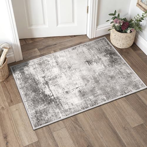 BEIMO Waschbarer Teppich Wohnzimmer, Abstrakt Design Teppich Schlafzimmer Kurzflor, Groß Teppiche rutschfest Weiche für Badezimmer Esszimmer Flur, 60x90cm