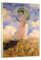TNGHHSGA Frau mit Sonnenschirm von Claude Monet, Reproduktionen impressionistischer Gemälde auf Leinwand, berühmte Leinwand-Wandkunst für Wohnzimmer, 80 x 120 cm (31,5 x 47,3), Champagnerrahmen