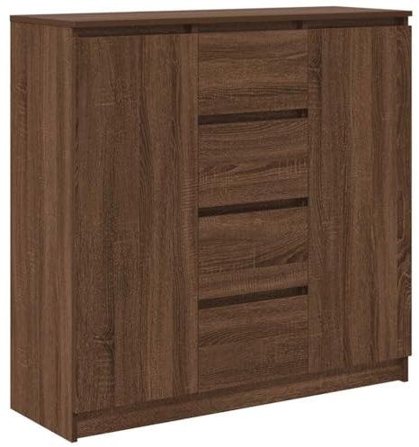 vidaXL Sideboard mit Schubladen Braun Eichen-Optik 100,5x35x98,5 cm, Kommode, Schrank, Flurschrank, Anrichte, Küchenschrank, Wohnzimmerschrank
