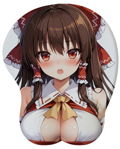 Anime Fille Kawaii Waifu 3D Tapis de Souris en Silicone Souple pour Jeux de Table Accessoires de Bureau avec Support de Poignet Souple pour Bureau, Ordinateur