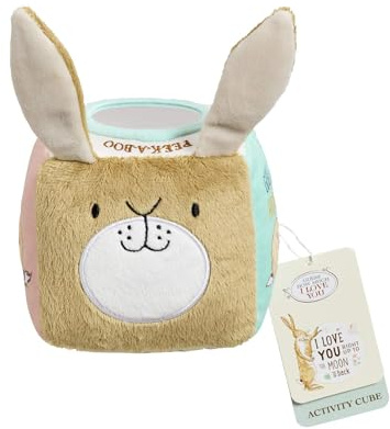 Rainbow Designs 'Guess How Much I Love You' Sensory Baby Activity Cube - Soft-Play Toy with Textured Sides & Little Nutbrown Hare - Educational Tactile Cube for Motor-Skills Development | Textured sides, sensory features, Little Nutbrown Hare character, motor skill development