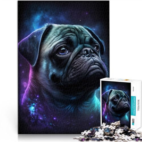 Puzzle für Erwachsene 1000 Teile Weltraum Farbe Mops Familienunterhaltungsspielzeug 26 x 38 cm zum Stressabbau schwierige Herausforderung