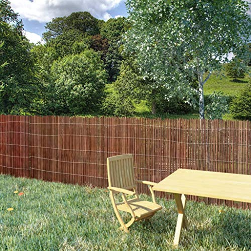 Clôture de jardin en osier naturel - 300 x 100 cm - Avec fil galvanisé - Durable - Pour l'extérieur