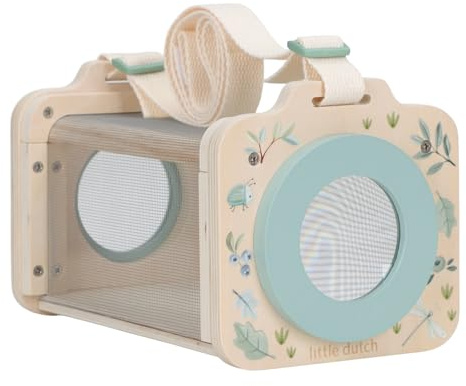 Little Dutch Insektenbox Beobachtungsbox - Holz - mit Lupe und Tragegurt - Sammelbox für Jungen ab 3 Jahren - Forest Friends blau