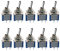Mintice 10 Pezzi On off Mini Miniatura Interruttore a Levetta in Metallo Auto del Cruscotto del Precipitare Spst 2 Posizione Terminale a Saldare Blu