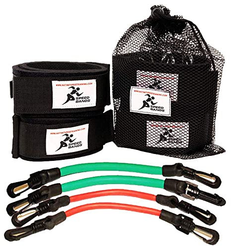 Speed Bands, Widerstandsband-Set für Beintraining, Laufen, Kraftausdauer, Beweglichkeit, Beschleunigung, Fußball, Leichtathletik und alle anderen Sportarten, 602573417317, blau, S