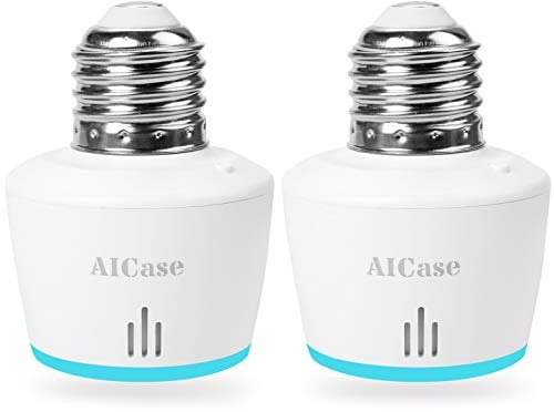 AICase Intelligente Steckdose TE27 Wi-Fi Smart Lampenfassung E26/E27, Fassung-Adapter geeignet für LED, Halogen, Glühbirnen und Energiesparlampen,Kompatibel mit Amazon Alexa und Google Home, Weiß