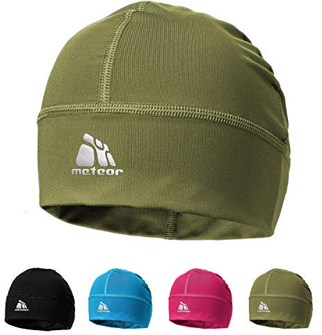 METEOR Herren Winter-Mütze Silberionen Winddicht Skull-Cap Mütze Damen Unterziehmütze Kappe für Motorrad Fahrrad Helmklettern Skifahren Snowboarden Kopfbedeckung Vision (Universal S-L, Khaki)