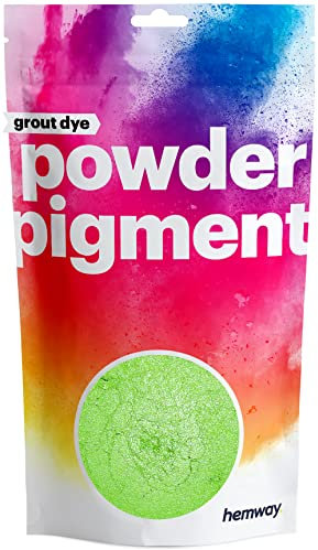 Hemway 50 g / 1.75 oz Metallic Apple Green Premium Grout Powder | Concrete Coloured Dye Pigment | Render Mortar Powdered Brick Toner | Suitable for Bathroom & Kitchen | High Colour Saturation