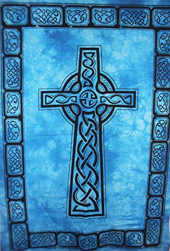 Traditional Jaipur Kreuz Christian Jesus Kruzifix Symbol des Christentums Wall Art Poster, indischen Dekor, böhmischen Wandbehang, Hippie Wohnheim Zimmer Dekoration,
