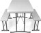 MaxxGarden Campingtisch XL Klappbar mit Bänken - Klapptisch Camping & Garten - Buffettisch - Tisch Multifunktionstisch Mit Griff - 112,5x61,5x71,5 cm - Wetterfest Tragbar - Kunststoff - Faltbar - Weiß