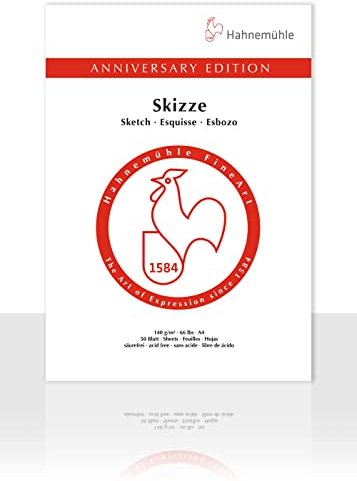 Hahnemühle Skizzenblock Jubiläum, Anniversary Edition, A4, 140g/m², 50 Blatt