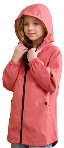 maoo garden Veste de pluie pour filles Imperméable pour enfants Doublure florale légère Coupe-vent de printemps 2112 Rouge 11-12Y