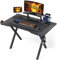 Yaheetech Scrivania Gaming con Supporto Computer PC Ergonomica Ampio Tappetino Mouse Rialzata Monitor Porta Bicchiere Supporto Gancio per Cuffie Gambe a Forma X 111 × 71× 91 cm Nera