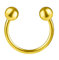 Piercingfaktor Hufeisen Ring Horseshoe Edelstahl Piercing Brust Nippel Lippe Nase Septum Tragus Ohr Helix Intim mit Kugeln Gold 1,2mm x 12mm x 3mm