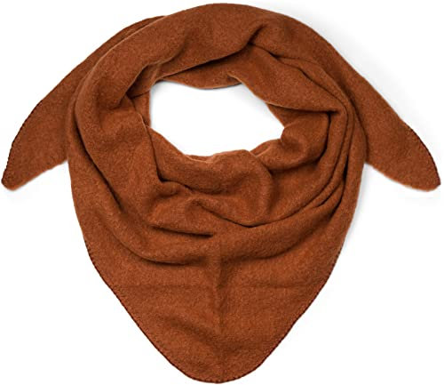 styleBREAKER Damen XXL Strick Dreieck Schal einfarbig leicht meliert, Dreiecktuch, Winter Schal warm weich, Tuch 01017128, Farbe:Rehbraun