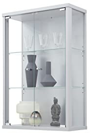 möbelando Hängevitrine Hängeschrank Vitrine Glasvitrine Berlin II Silber