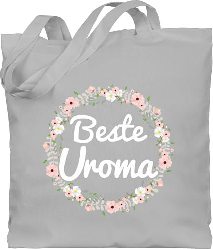 Shirtracer Baumwolltasche - Oma - Beste Uroma Geschenk - Unisize - Hellgrau - geschenke für uromas gifts for grandmas omi urlioma baumwolle weihnachten grandma gift großmutter geburtstag stoffbeutel
