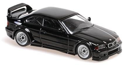 Maxichamps 940023380-1:43 BMW M3 E36 GTR-1993-Black Sammler-Miniaturauto, Schwarz