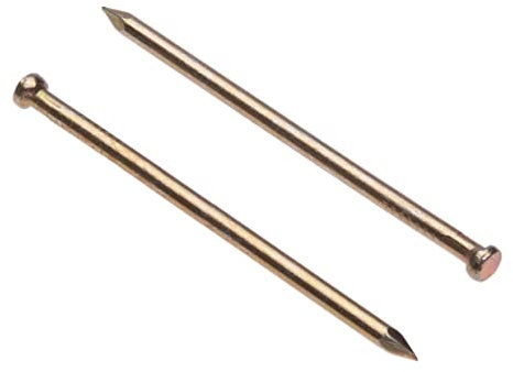 Clavos de Acabado para Paneles (Paquete de 250) Clavo Galvanizado Amarillo para Bricolaje y Manualidades Decoración de Madera Construcción de Muebles Tamaño: Longitud 40mm Diámetro de la uña 1.8mm