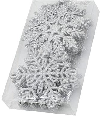 TianWlio Weihnachten Funkelnde Schneeflocke Anhänger Weihnachtsbaumschmuck Anhänger Set Schneeflocke Weihnachtsbaumschmuck Geschenk Eine Schachtel mit 24 Stück Hängetöpfe Blumentopf Zink
